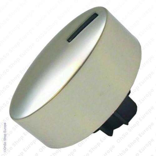 Silver oval knob control - silver,